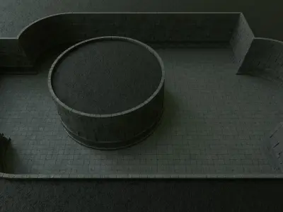 Modular Dungeon Walls Low-poly 3D model