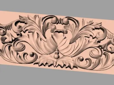 Door decorative flower 3D STL model used for CNC router E34 3D model