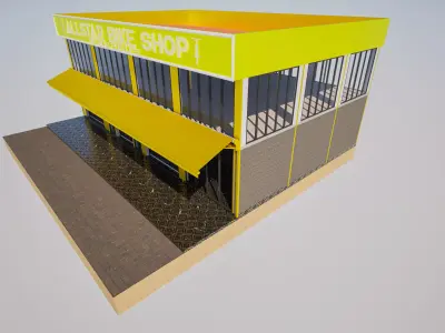 Retail Store Exterior Low-poly 3D model