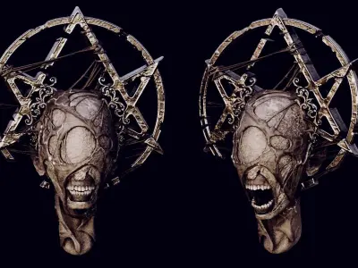 50 DEMONESS HEADS 3D model