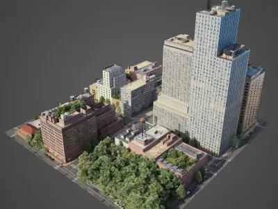 Realistic City District C10-R7 3D model