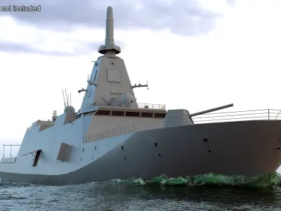  Japanese Mogami Class Frigate FFM-2 with Helicopter Rigged 