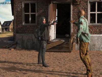  Survivor Girl Against Zombie 