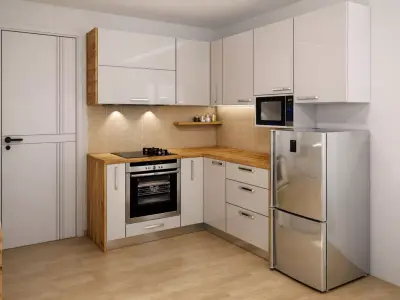 Modern Scandinavian Kitchen Interior SketchUp FBX  Low-poly 3D model