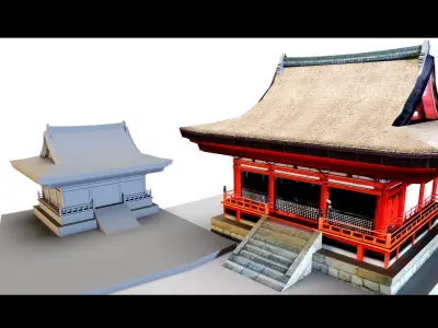 7 Japanese Buildings- Vol 02- 3d Model 3D model
