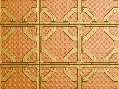 Orange Metal Plate PBR Seamless Texture