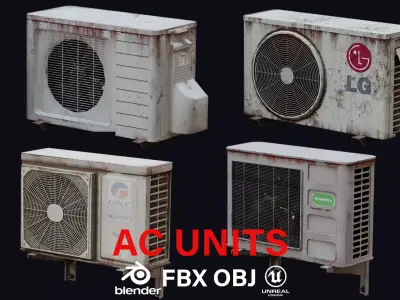 Ac units - Game Ready Free low-poly 3D model
