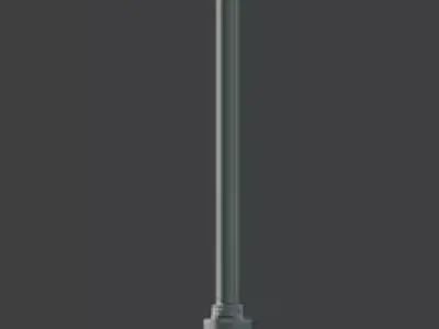 Urban Dual-Lamp Street Light 3D Model Low-poly 3D model