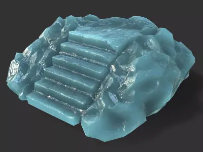 stairs stone 11 Low-poly 3D model