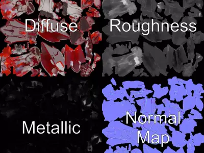 Crimson Mech Warrior model pack Low-poly 3D model