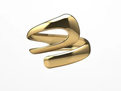contemporary style split shank ring  3D print model