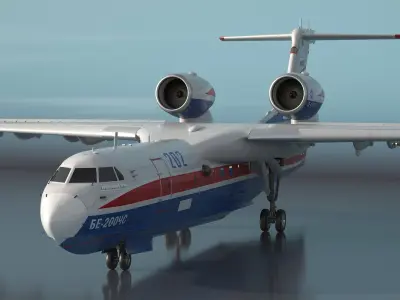  Beriev Be 200 Altair Aircraft Rigged for Cinema 4D 