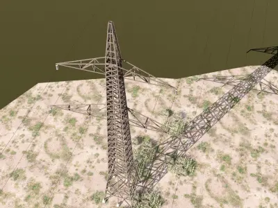 ELECTRCIC TOWER 2-LOW POLY Low-poly 3D model