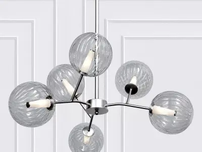 NIGHTSTAR chandelier with four balls hanging from it 3D model