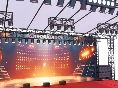 Concert Stage Low-poly 3D model