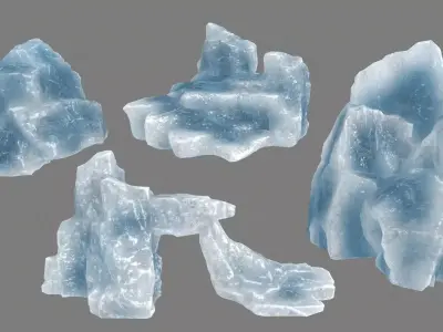 Ice Set piece of Low-poly 3D model