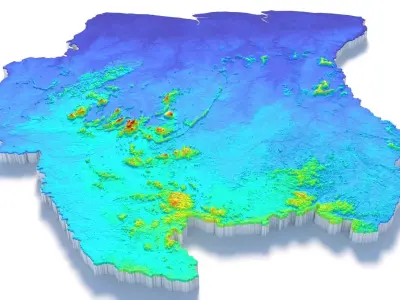 Suriname Terrain Country 3D model