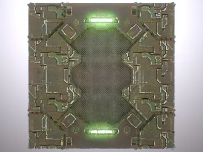 PBR Sci-Fi Spaceship Texture 46 Low-poly 3D model