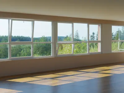 High detailed PVC windows kit for architecture in Blender 3D model