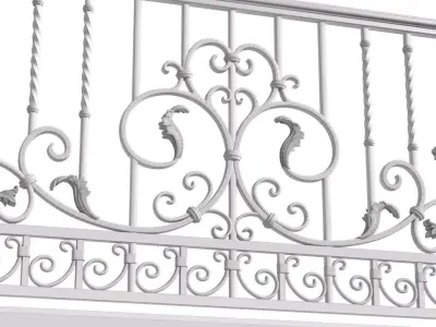 Classic Balcony Forged Fence 3D model