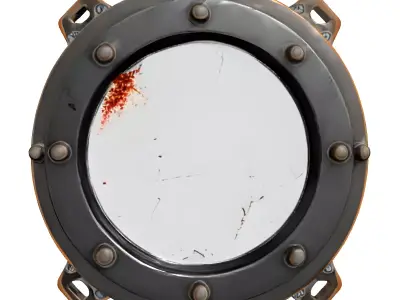 Rustic Metal Porthole Window Low-poly 3D model