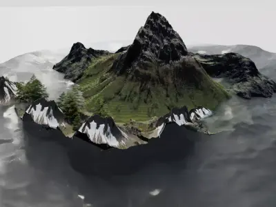 island on water 3D model