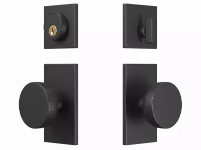 Tumalo Black Bronze Single Square Deadbolt 3D model