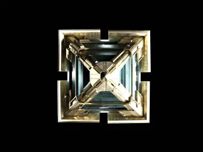 Scifi Power Cube Low-poly 3D model