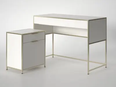 Dita Desk and Filling Cabinet 3D model