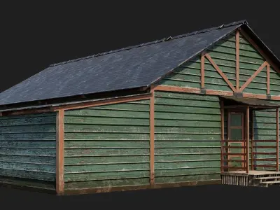 49-50-51-52 - Farm Buildings 4K PBR GameReady Low-poly 3D model