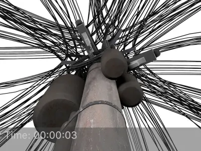 Overhead Electric Cables System PBR 3D model