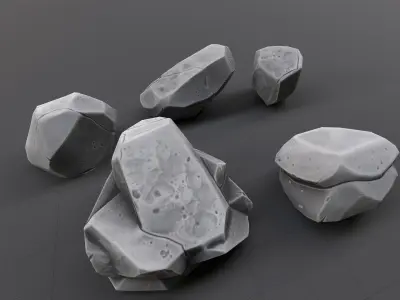 Stylized Rock Low Poly Pack Low-poly 3D model