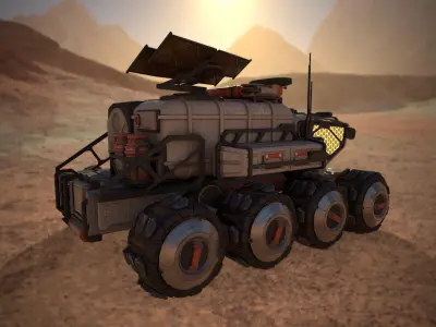 Sci-Fi Mars Rover II 3D model Low-poly 3D model