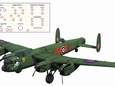  Avro Lancaster Four Engined Heavy Bomber Rigged 