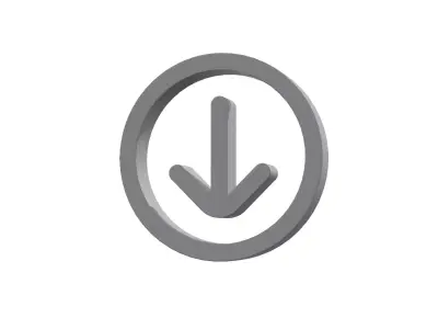 3d arrow circle down Low-poly 3D model