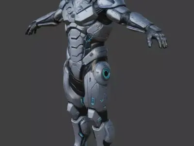 Futuristic Sci-Fi Armored Soldier 3D Model 3D model