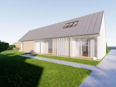 Bungalow 3 - Created with fully parametric Revit Families  Low-poly 3D model