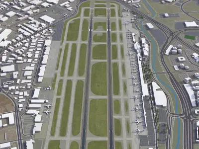 San Jose Airport Low-poly 3D model