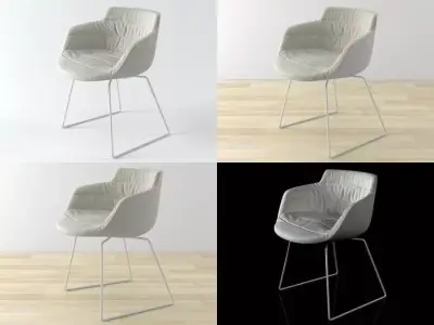Flow armchair sled base 3D model