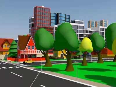 Cartoon City 3D model