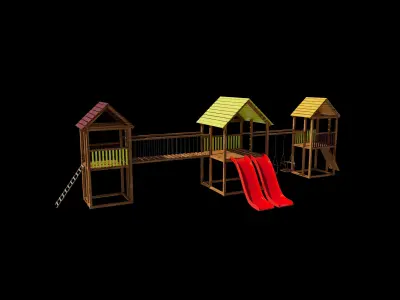Playground Slides and Stairs 3D model