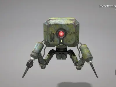 Dron01 robot Low-poly 3D model