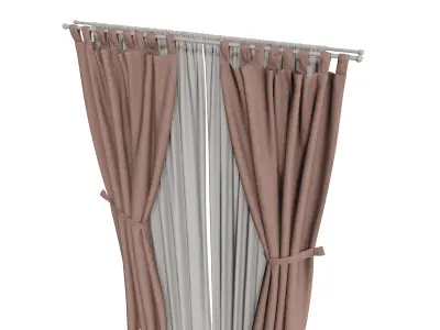 Minimalist Opaque Window Curtain Panel 3D model