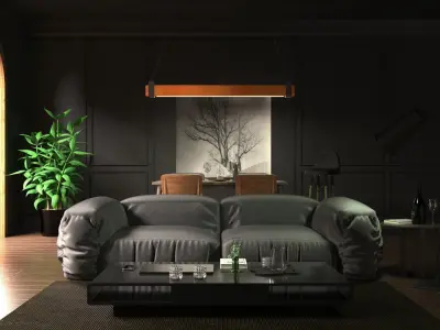 Paris 2021 Modern Living Room 3D model