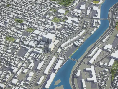 Manchester - New Hampshire Low-poly 3D model