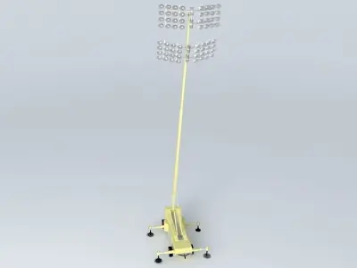 Portable Flood Light Tower Free 3D model