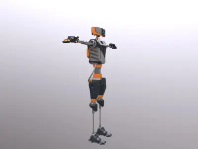 Sci-fi robot Low-poly 3D model
