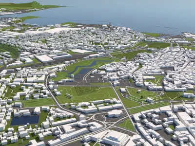 Tallinn Estonia 50x50km 3D City Map 3D model