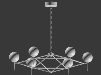 Rowan G Milky and Glass Pendat Chandelier 3D model