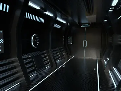 SciFi Black Backdrop - Scenery Full Perm Spaceship Interior Low-poly 3D model